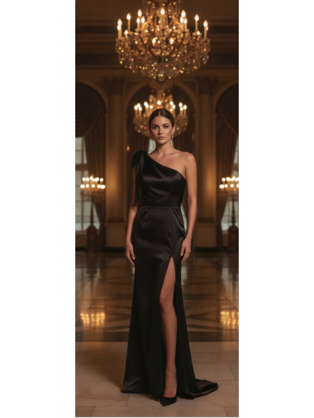 Ruffle Flowy One-Shoulder Stretch Crepe Bodycon Mermaid Bridesmaid Dress sz 8